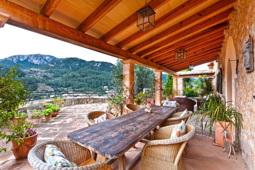 Image of Mediterranean style family house at the foot of the Tramuntana mountains